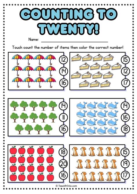 Counting Objects Up To 20 Free Printable