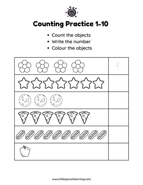 Counting Practice 1 10 Printables