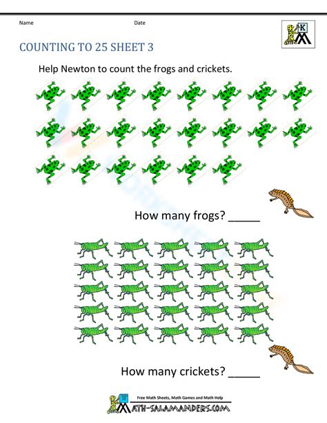 Counting To 25 Printable
