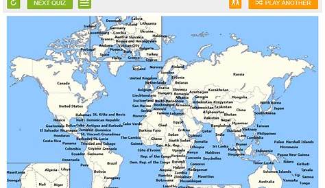 Countries Of The World Doodle Quiz Map