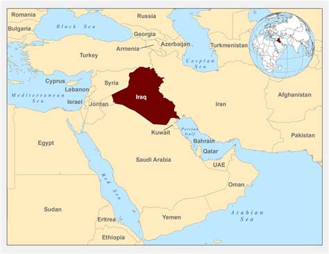 countries near iraq map