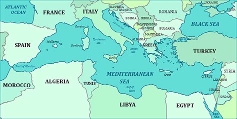countries surrounding mediterranean sea upsc