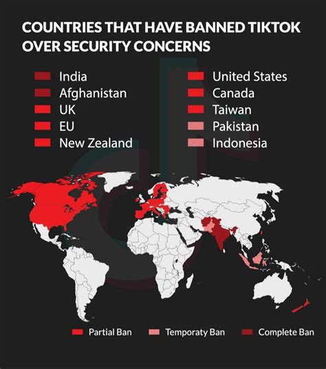 countries that have banned tik tok