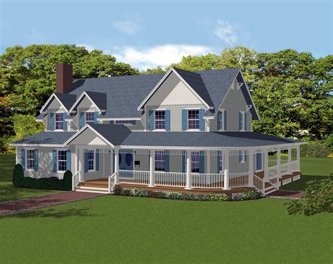 Plan 25018DH Onelevel Country Home Plan with Idyllic WrapAround