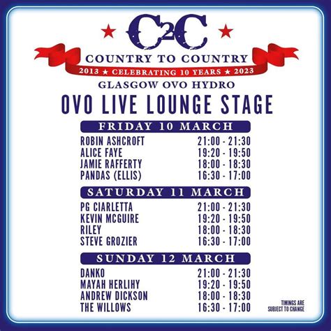 country 2 country 2023 glasgow line up