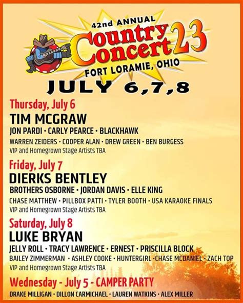 country concerts in july