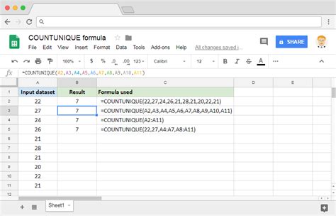 How to Count Unique Values in Google Sheets