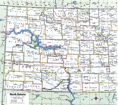county lines in nd