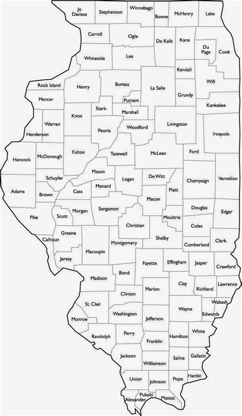 County Map Illinois Printable
