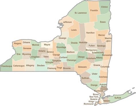 Map of New York Counties Free Printable Maps
