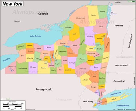 New York State Map By Counties Table Rock Lake Map