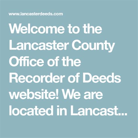 county of lancaster recorder of deeds