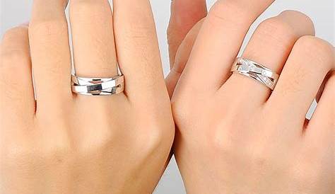 Couple Ring Design Silver Superb Workmanship And Simple Lettering 925 Sterling