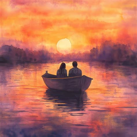 couple on boat sunset