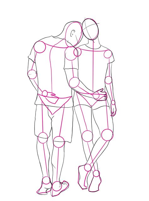 Couple Sketch Poses Drawing Reference