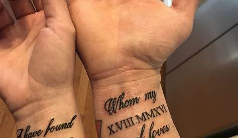 Matching couple tattoo, love tattoo for couple, small tattoo design