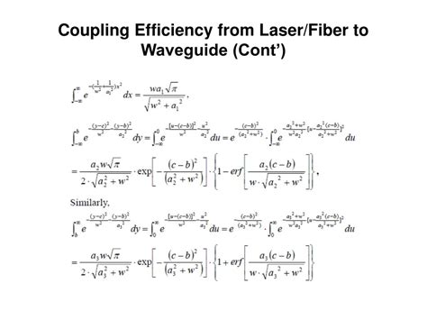 Coupling Efficiency Of Laser