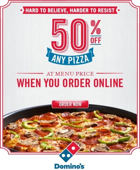 Enjoy Amazing Pizza Deals With Coupon Dominos
