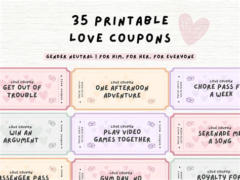 Coupon Book For Boyfriend Printable