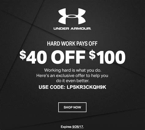 coupon codes for under armour