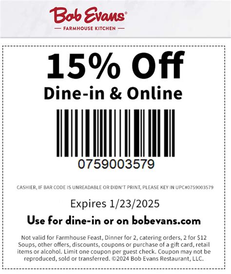 Coupon For Bob Evans
