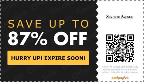 coupon for seventh avenue promo codes
