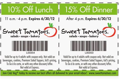 More Sweet Tomatoes Coupons Notice all you do in here is must sign up