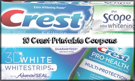 Coupons For Crest Toothpaste Printable