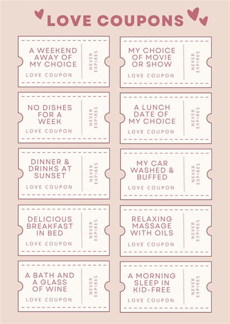 Coupons For Dates Printable