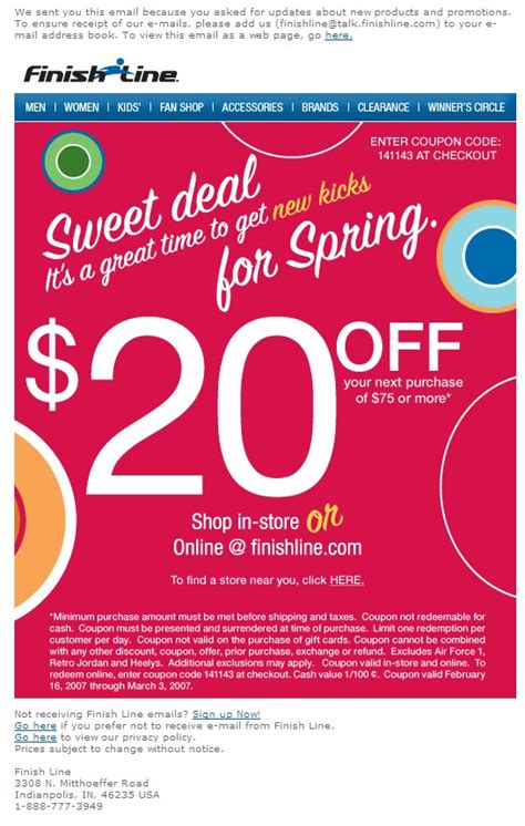 coupons for finish line shoes
