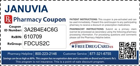 coupons for januvia medication savings card