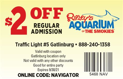 coupons for ripley's aquarium gatlinburg