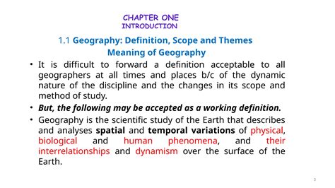 Course Geography Meaning