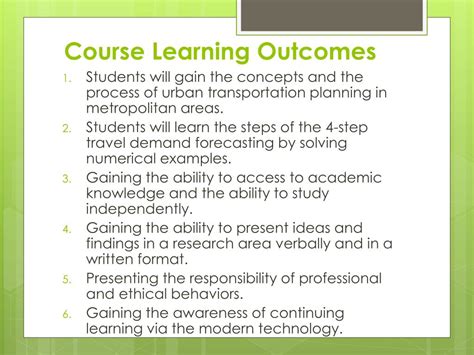 course learning outcomes examples pdf