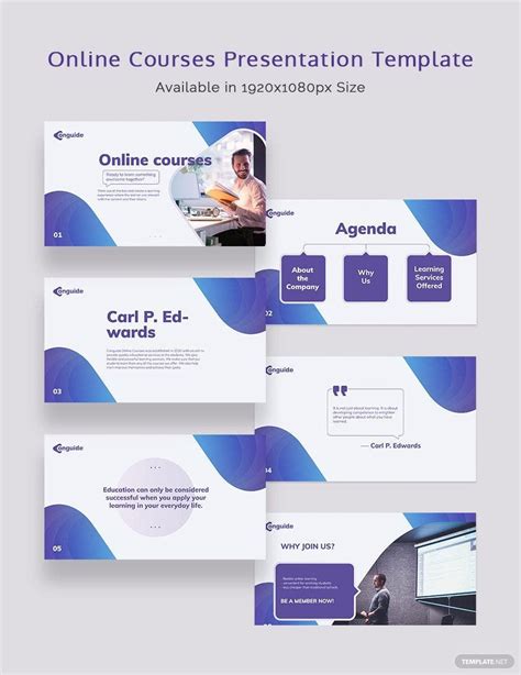 College Course Presentation Template in Apple Keynote, PowerPoint