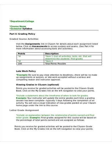 course syllabus meaning in education