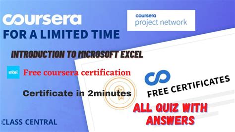 coursera introduction to microsoft excel quiz answers