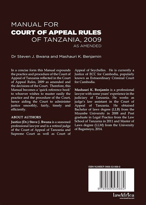 court of appeal rules 2009 tanzania