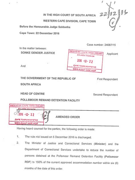 court order south africa
