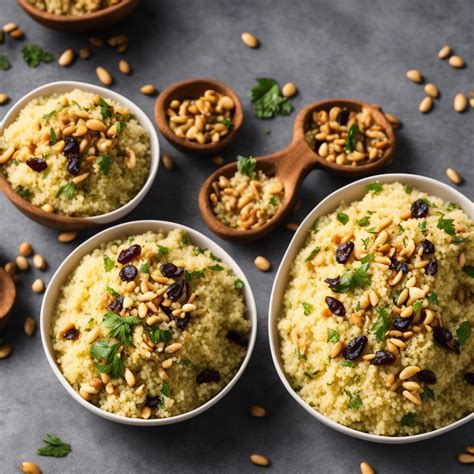 couscous with pine nuts coriander & raisins