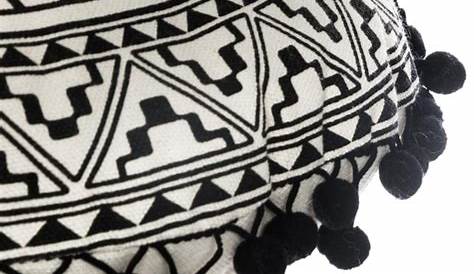 coussin rond noir et blanc style scandinave Textiles et