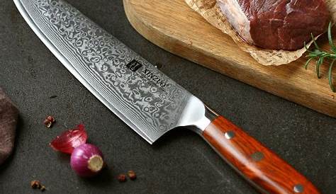 Couteaux de cuisine professionnels en acier damas, VG10