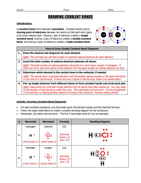 Covalent Bonding Quiz Answer Key
