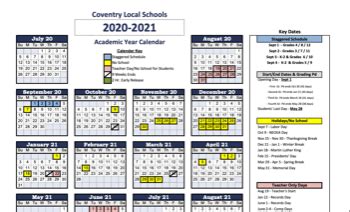 coventry high school ri calendar