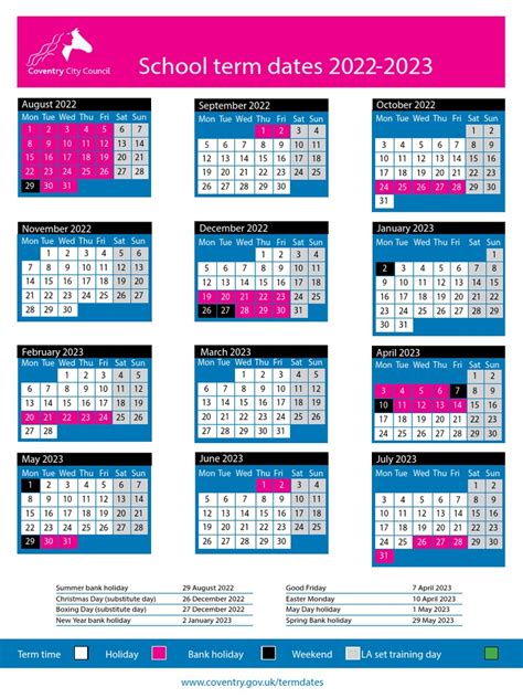 Coventry Schools Calendar