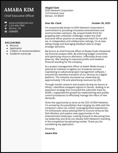 Cover Letter Example For Executive