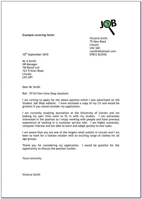 cover letter template for job application uk