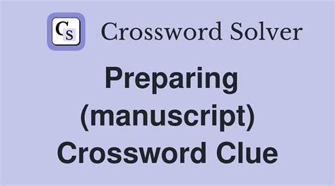 cover manuscript crossword clue