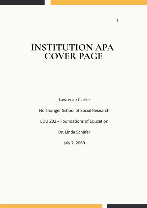 Cover Page Example College