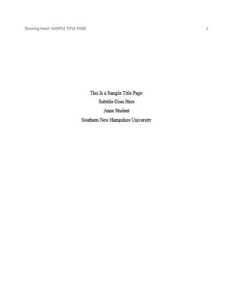 cover page example in apa format